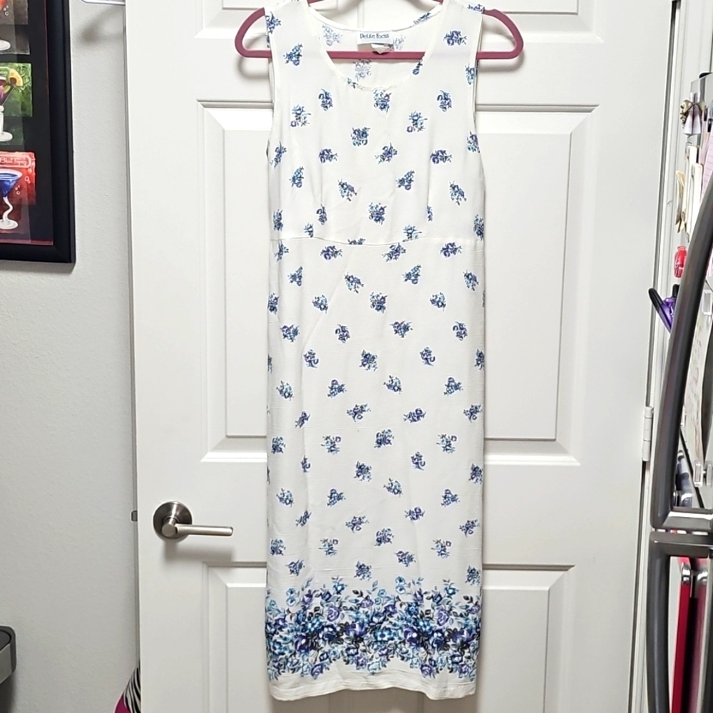 ✨️Pretty Petite Focus Long Floral Dress with Tie, Side Slit Measurements in Pics